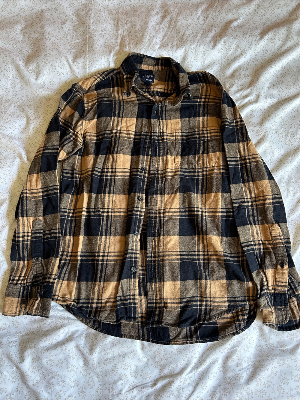 J. Crew Black and Tan Plaid Button-Down Shirt